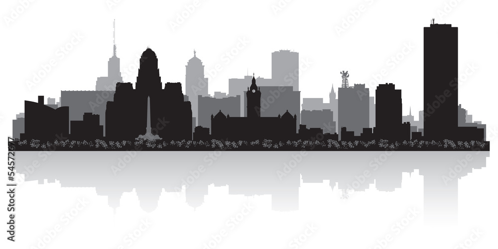 Buffalo city skyline silhouette