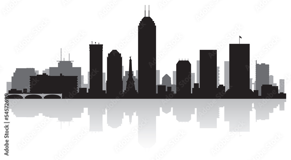 Fototapeta premium Indianapolis city skyline silhouette