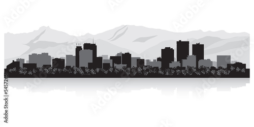 Anchorage city skyline silhouette photo