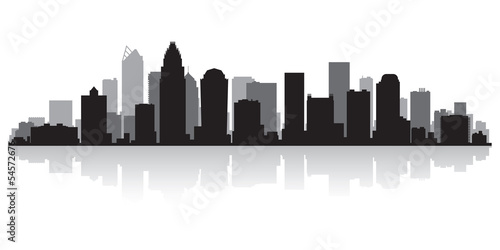 Charlotte city skyline silhouette photo