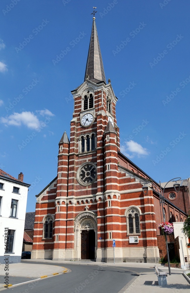 Church St Gery, Rebecq,Belgium. 19th century. Height 52 m.