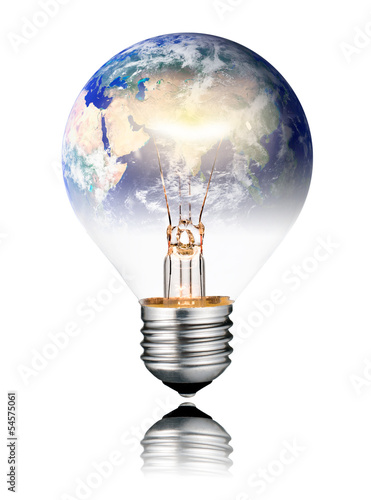 Lightbulb switched ON - World Globe Asia