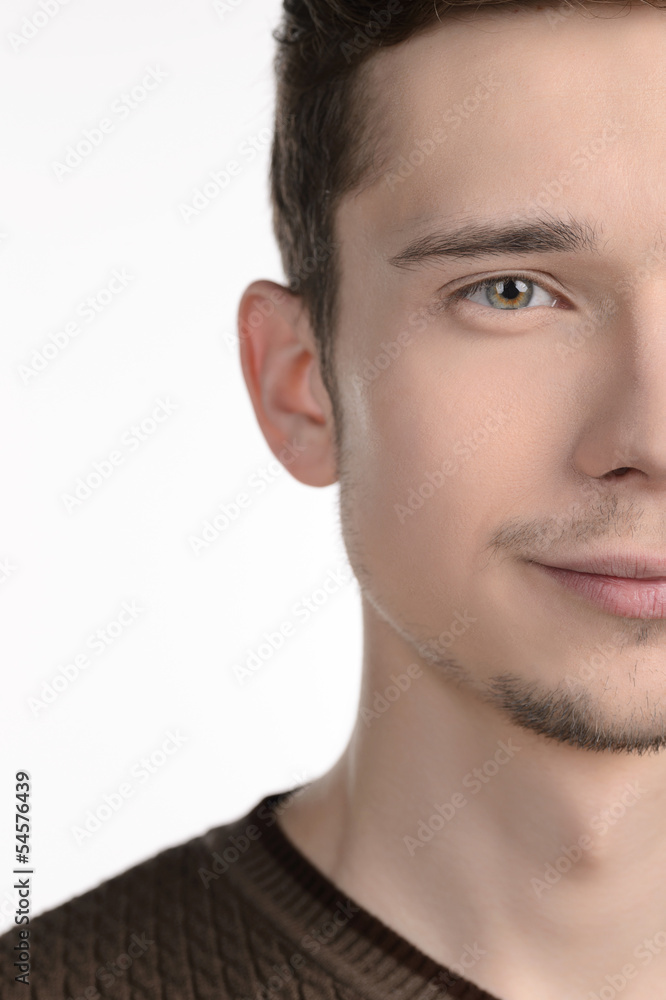 Obraz premium Cheerful men. Cropped image of cheerful men smiling at camera wh