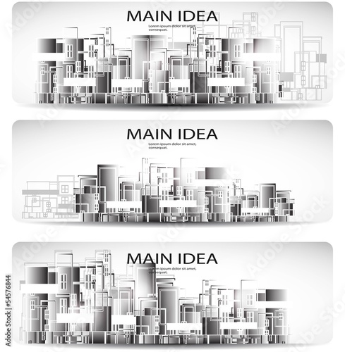 Vector set of city header design