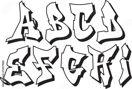 vector graffiti font alphabet part 1