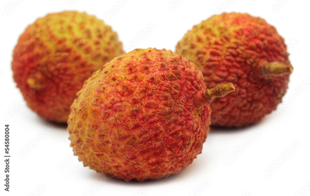Fresh Lychee over white background Fresh Lychee over white background