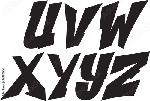 vector graffiti font alphabet part 3