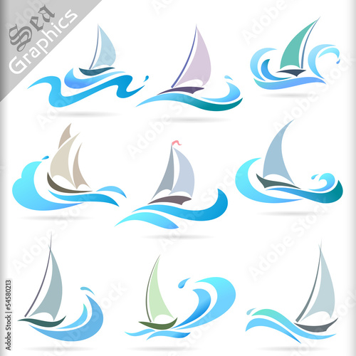 Sea Graphics Series - Sailing Ship Icons