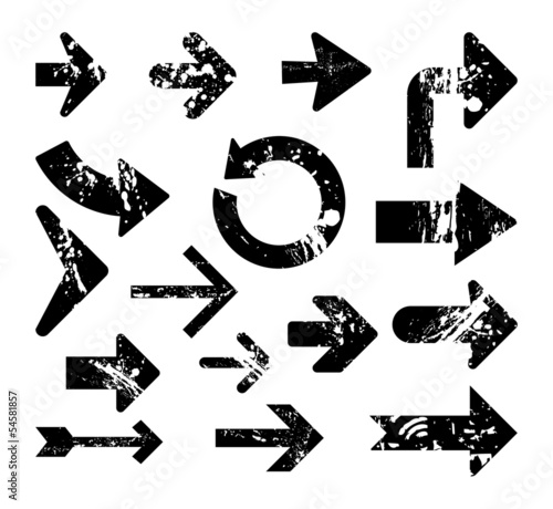 Grunge destroyed arrows