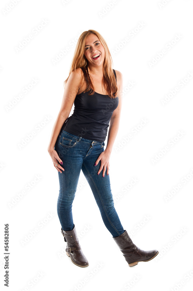 Full portrait of a beautiful smiling young woman Full portrait of a beautiful smiling young woman