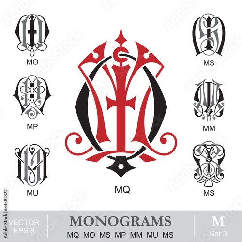 Vintage Monograms MQ MO MS MP MM MU MS