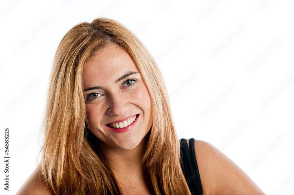 Beautiful young woman wearing nose ring Beautiful young woman wearing nose ring