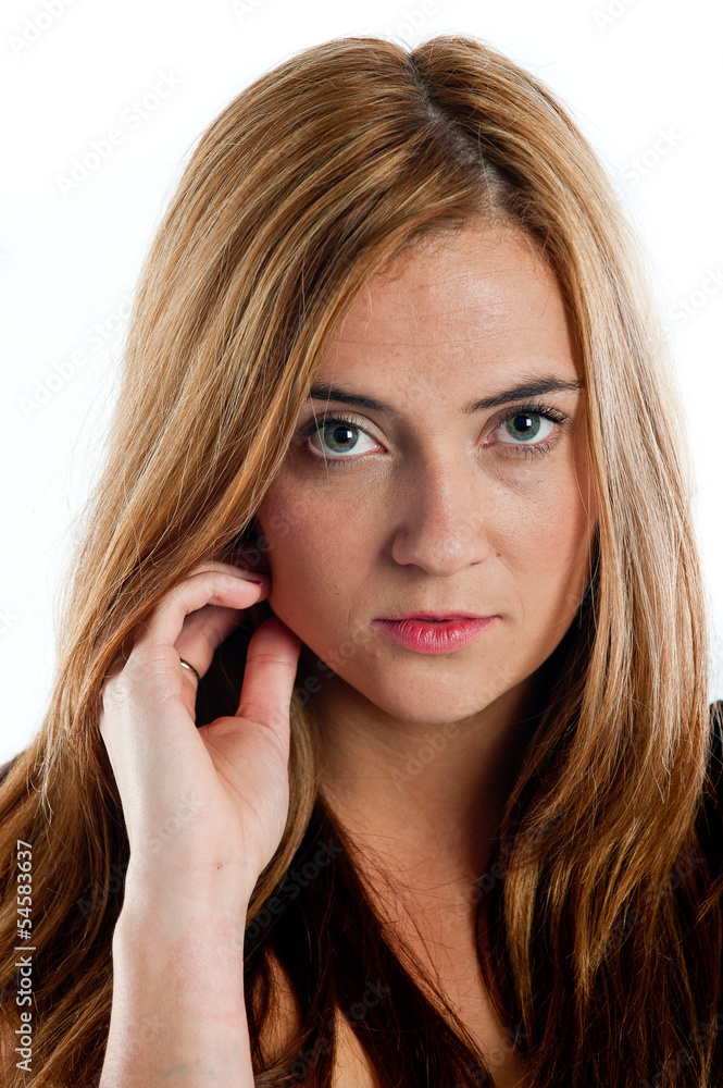 Natural portrait of a serious young woman Natural portrait of a serious young woman