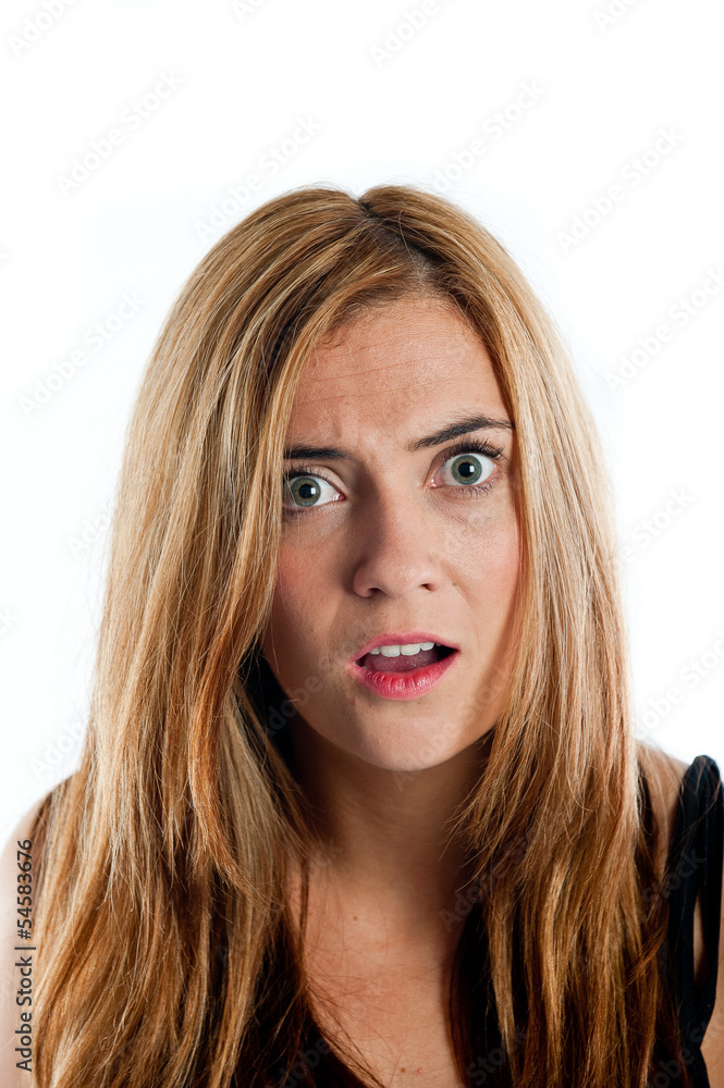 Confused looking woman Confused looking woman