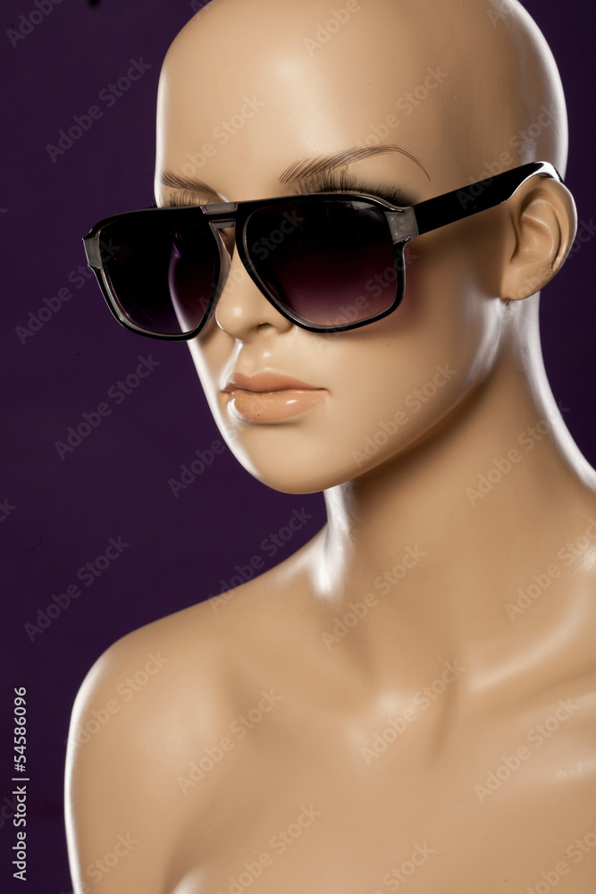 Mannequin wearing fashion sunglasses Mannequin wearing fashion sunglasses