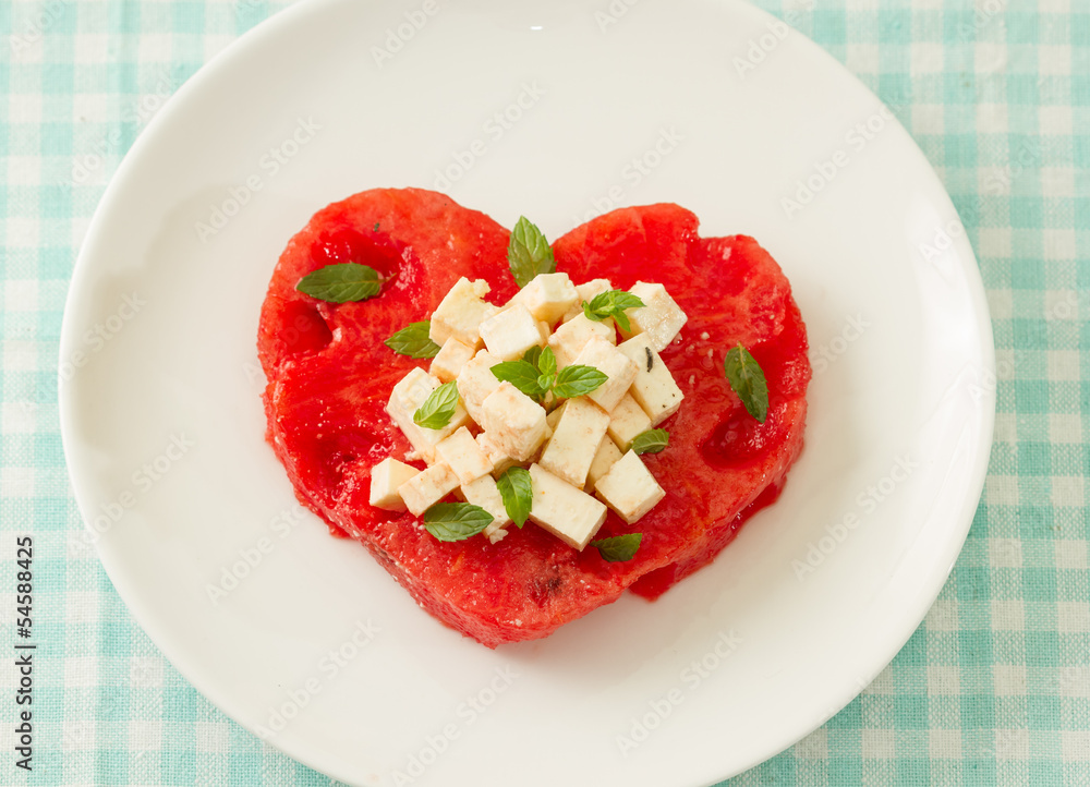 salad with watermelon and feta cheese salad with watermelon and feta cheese