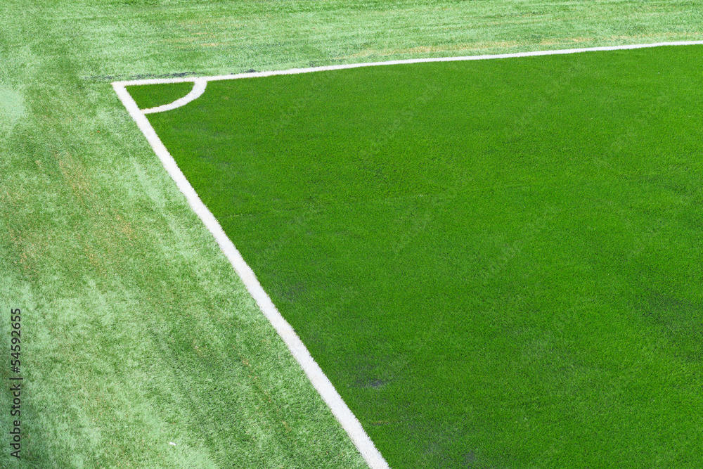 Obraz premium Corner line on soccer field