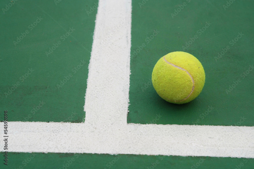 ball on tennis court