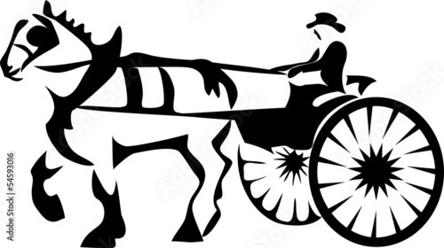 draft horse with buggy