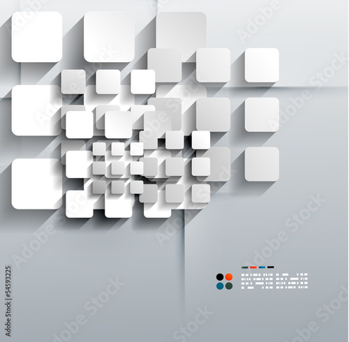 Vector 3d paper squares modern design