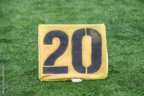 20 Yard Line on American Football Field photo