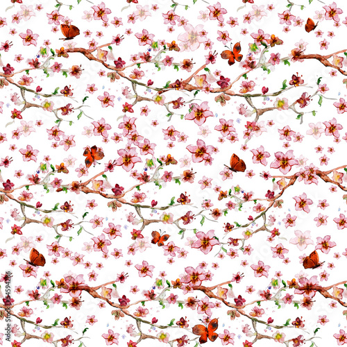 Flower seamless texture watercolor