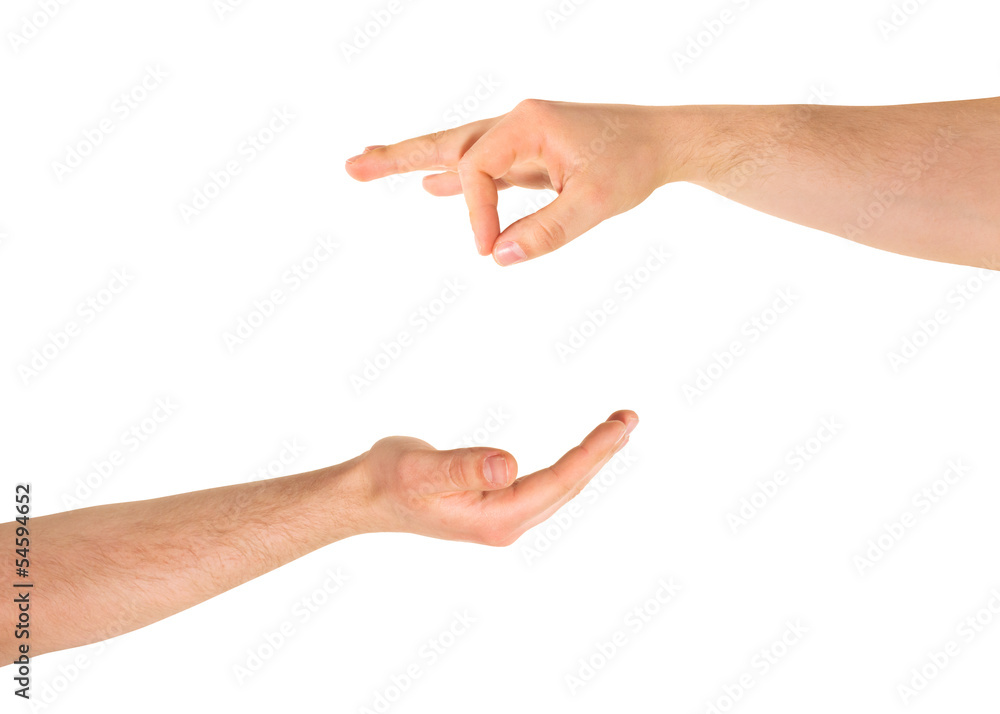Begging for help hand gesture isolated Begging for help hand gesture isolated