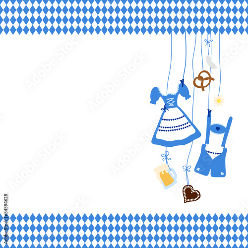 Octoberfest Symbols & Pattern Blue