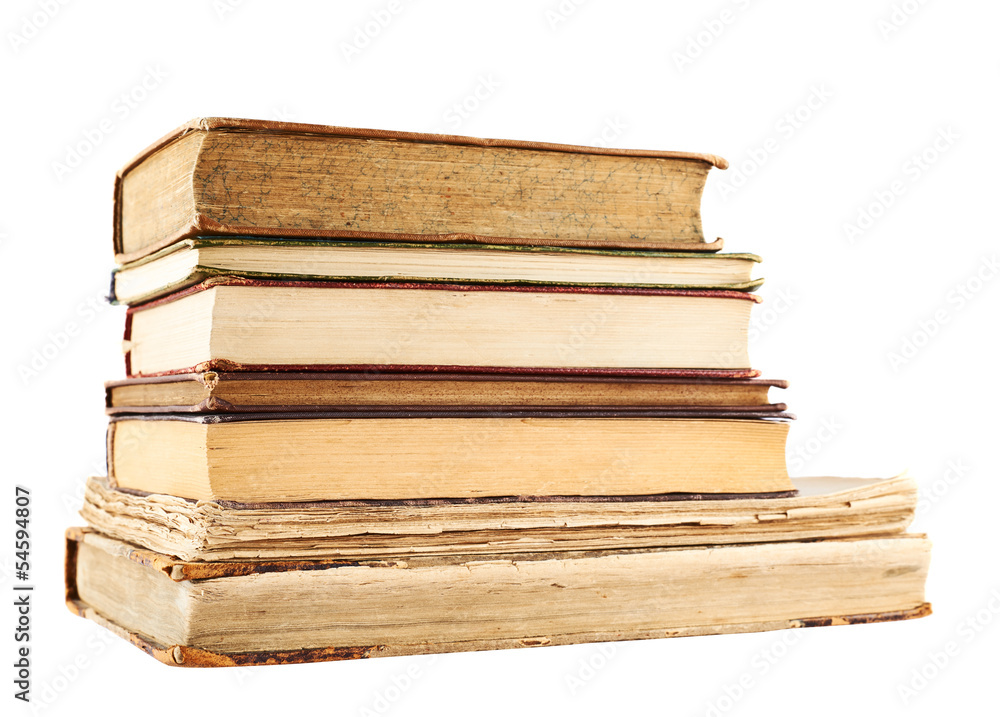 Stack of old books isolated Stack of old books isolated