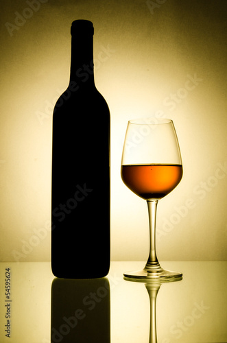 Bottle&wine glass