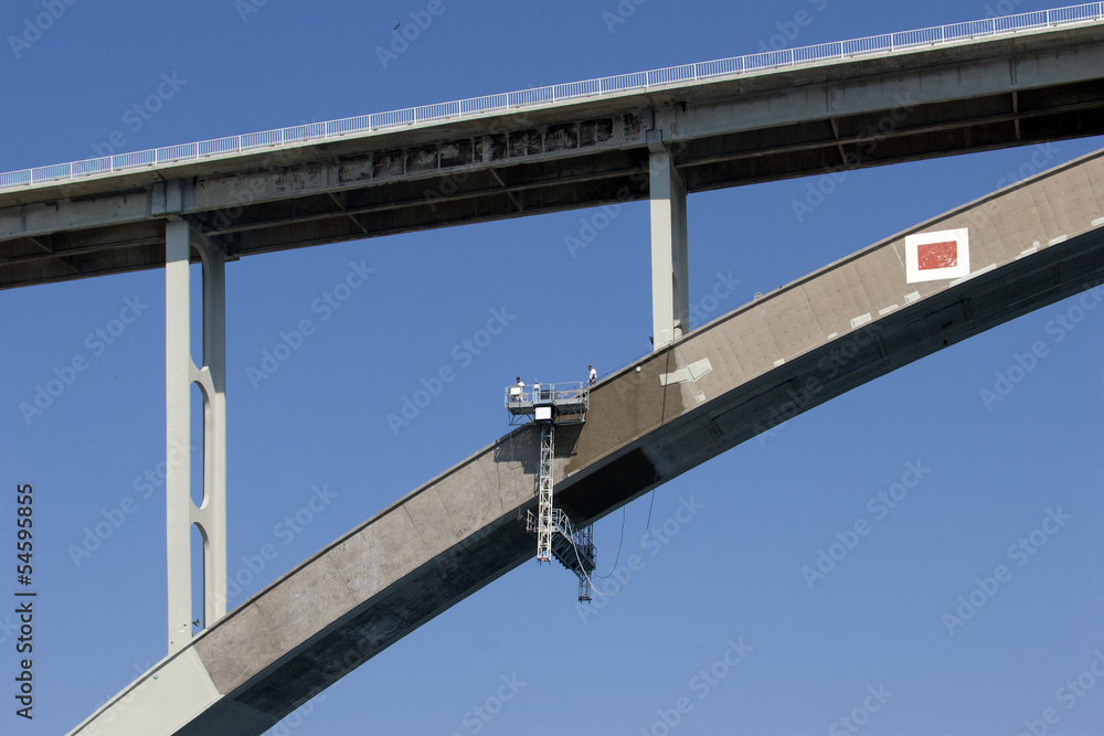 Renewing arch of Krk bridge in Croatia Renewing arch of Krk bridge in Croatia