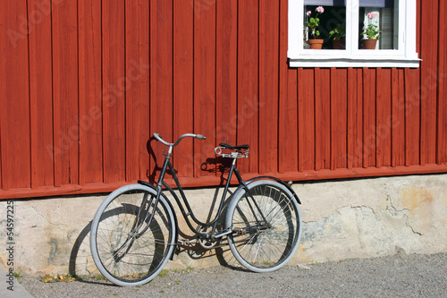 Traditional Scandinavian House & Bicycle