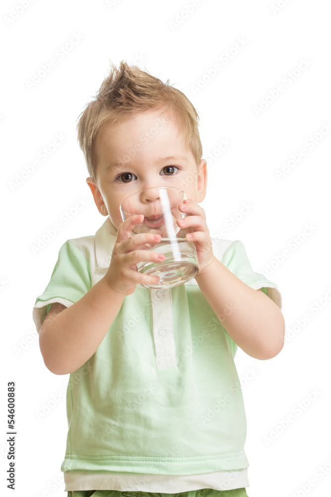 Baby drinking water from glass Baby drinking water from glass