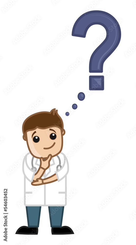 Doctor Wondering - How To FAQ - Medical Cartoon Characters Doctor Wondering - How To FAQ - Medical Cartoon Characters