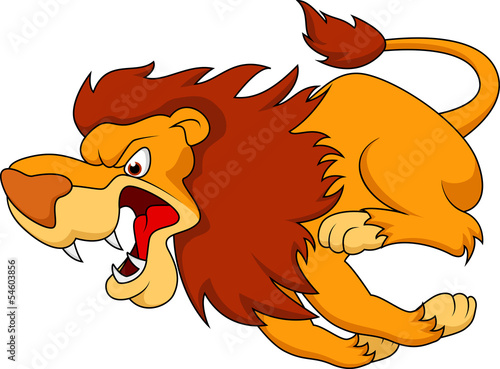 Fototapeta Naklejka Na Ścianę i Meble -  Lion cartoon running