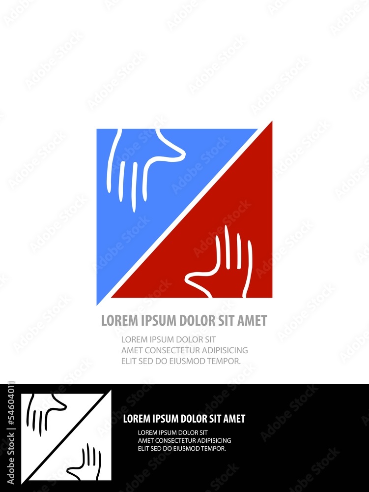 Helping hands vector featuring the flat design trend