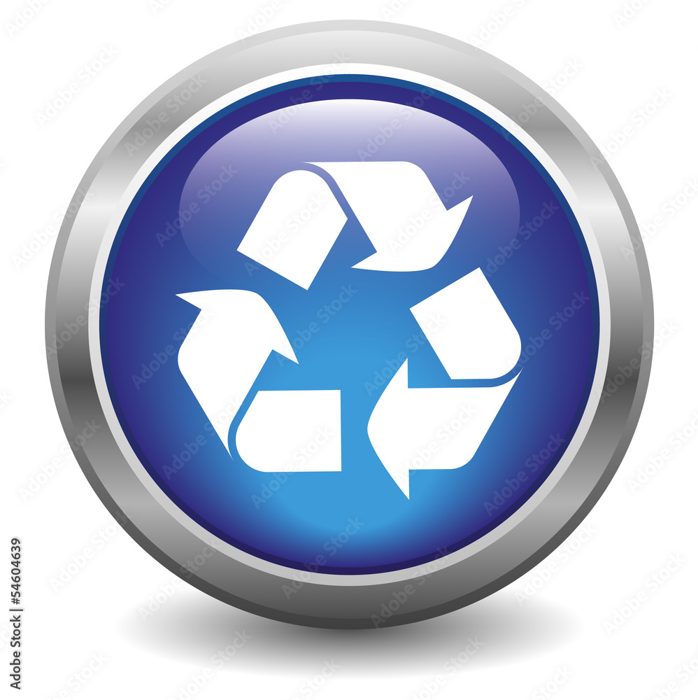 Vector Button Recycling blue Vector Button Recycling blue