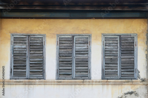 vintage window on wall