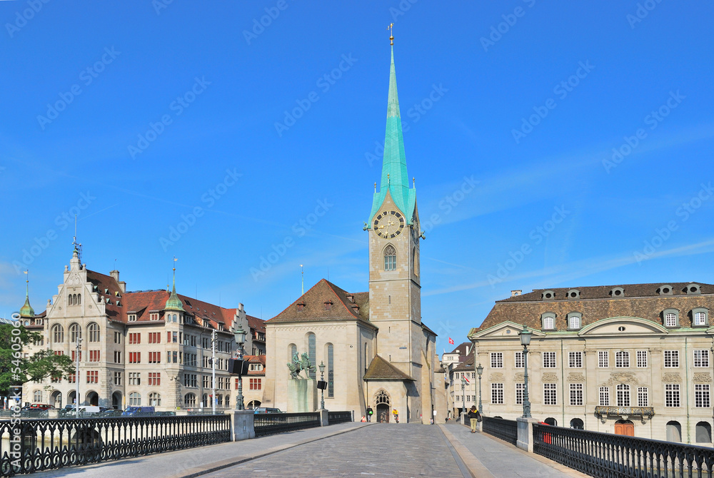 Naklejka premium Zurich. Church Fraumuenster