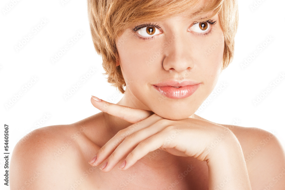sexy blonde in the studio on a white background sexy blonde in the studio on a white background