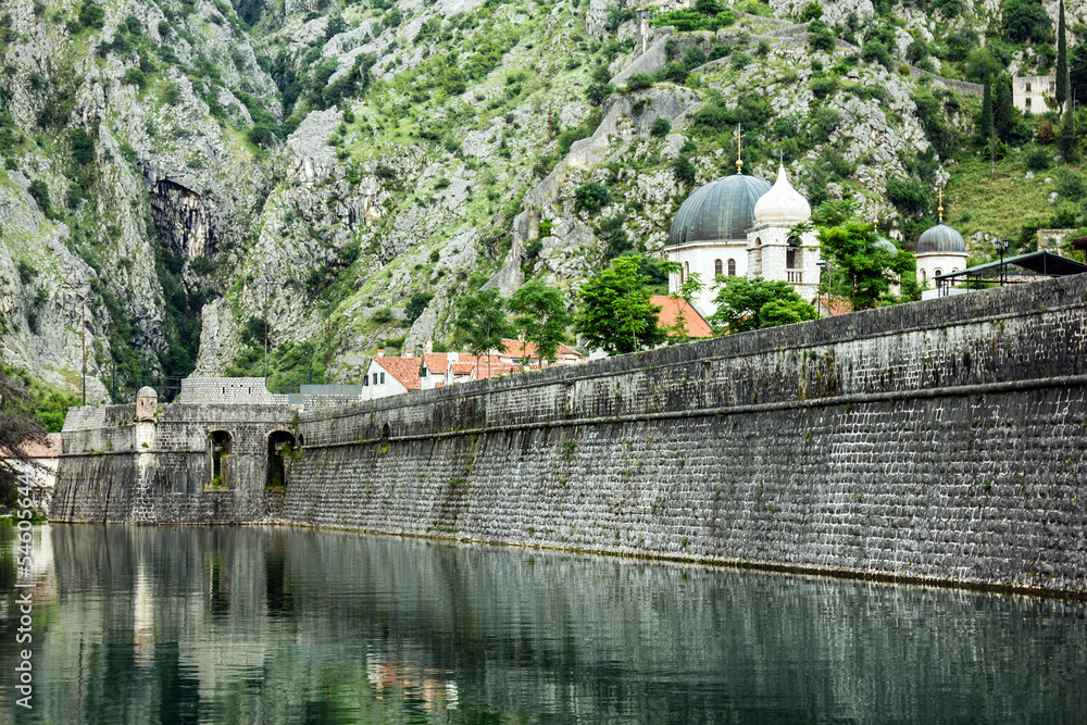 Wall of the old town Kotor, Montenegro.