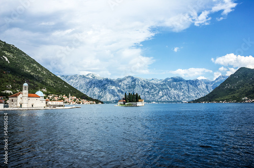 Monastery on the island in town Perast, Kotor bay, Montenegro. © Travel Faery