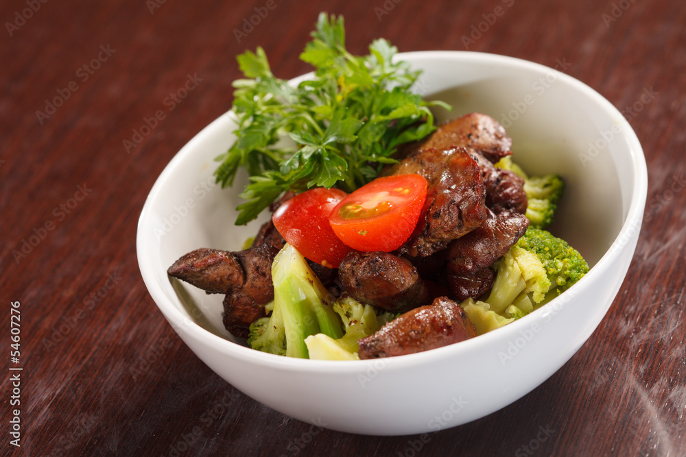 chicken liver with vegetables chicken liver with vegetables