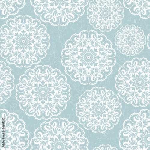 Beautiful blue seamless lace background vector