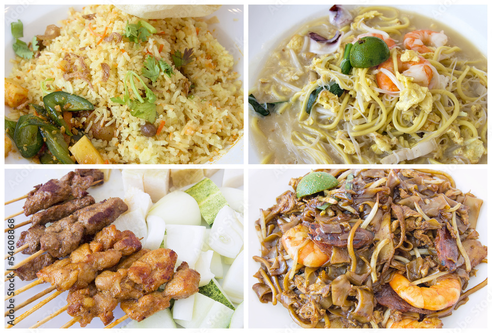 Obraz premium Southeast Asian Singapore Local Food Collage