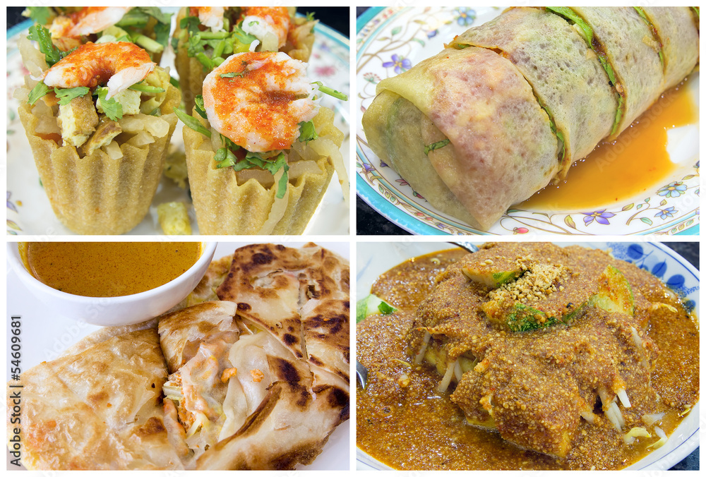 Obraz premium Southeast Asian Singapore Local Food Collage