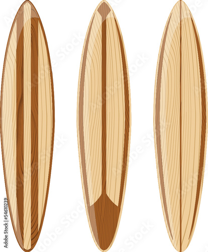 wooden surfboards vector