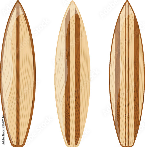 wooden retro surfboards