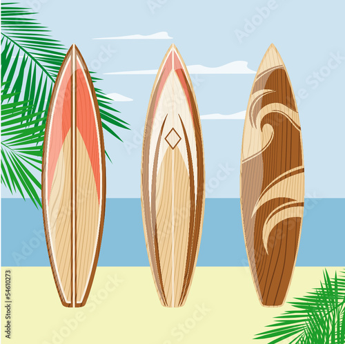 surfboards on the beach