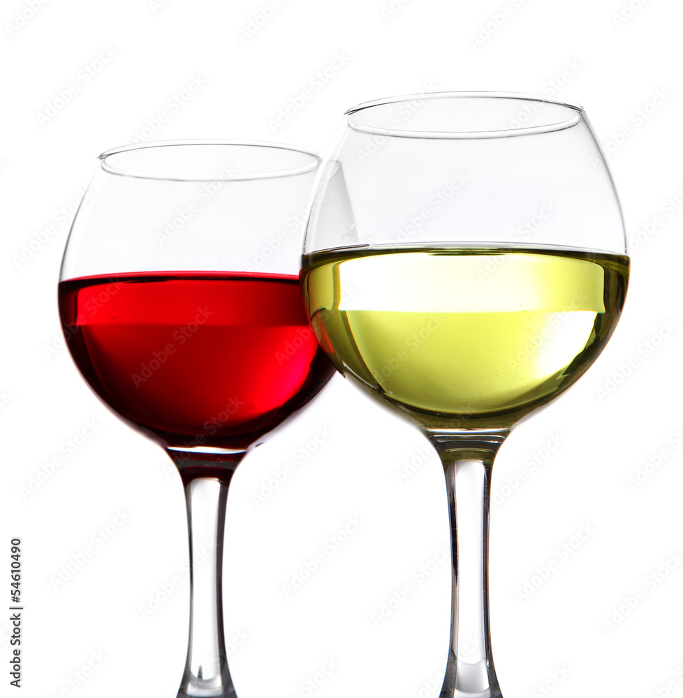 Glasses of wine isolated on white Glasses of wine isolated on white